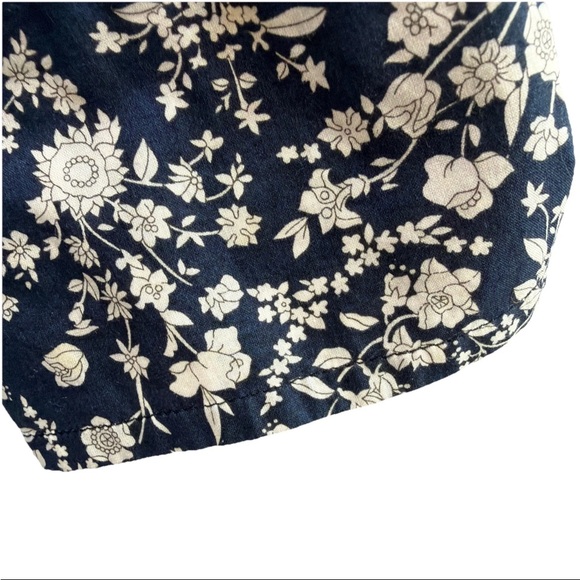 J. Crew Liberty Fabrics Navy and White Floral Women’s Longsleeve Button Up Shirt - Picture 6 of 10